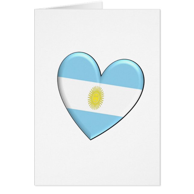 Argentina hjärtaflagga hälsningskort (Framsidan)