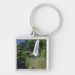 Argentina; Igwazu; Igwazu Falls. Salto Dos Fyrkantig Silverfärgad Nyckelring