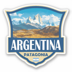 Argentina Illustration Retro Märke Klistermärken
