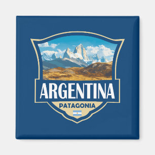 Argentina Illustration Retro Märke Magnet
