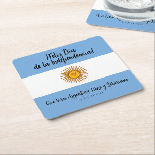 Argentina Independence day Flagga Underlägg Papper Kvadrat