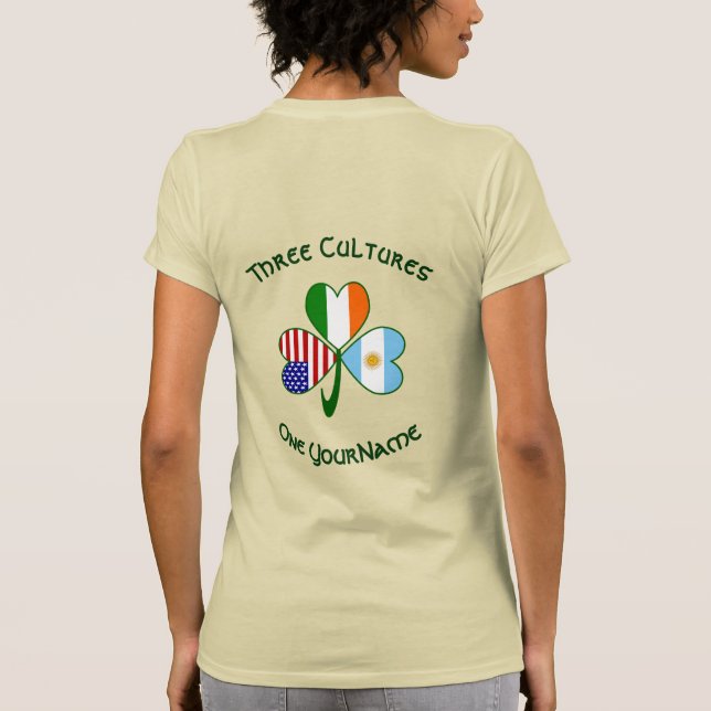 Argentina Ireland USA Shamrock Personalize Women's T Shirt (Baksida)