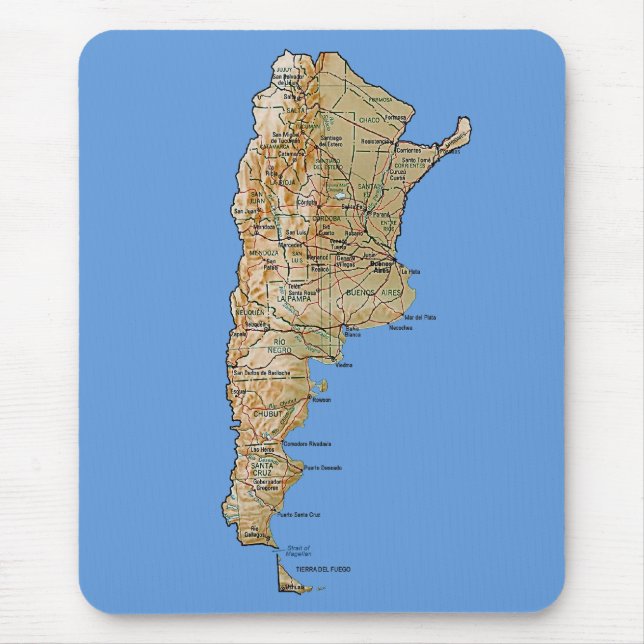 Argentina karta Mousepad Musmatta (Framsidan)