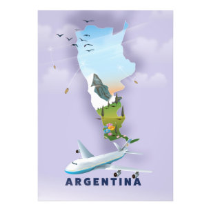 Argentina karta reseskylt fototryck