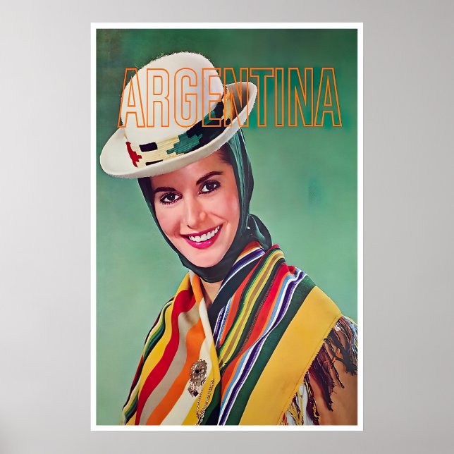Argentina konst resor affisch Argentinsk utskrift  (Framsidan)