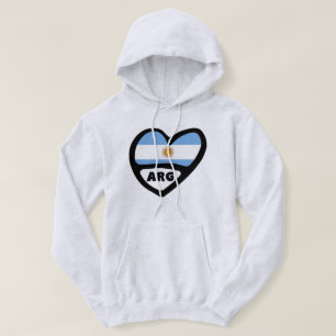 Argentina Land Code Flagga Heart ARG Hoodie