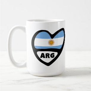 Argentina Land Code Flagga Heart ARG Kaffemugg