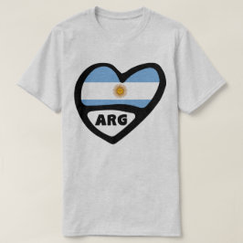 Argentina Land Code Flagga Heart ARG T Shirt
