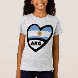 Argentina Land Code Flagga Heart ARG T Shirt
