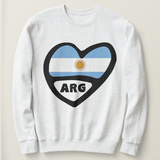 Argentina Land Code Flagga Heart ARG T Shirt (Design framsida)