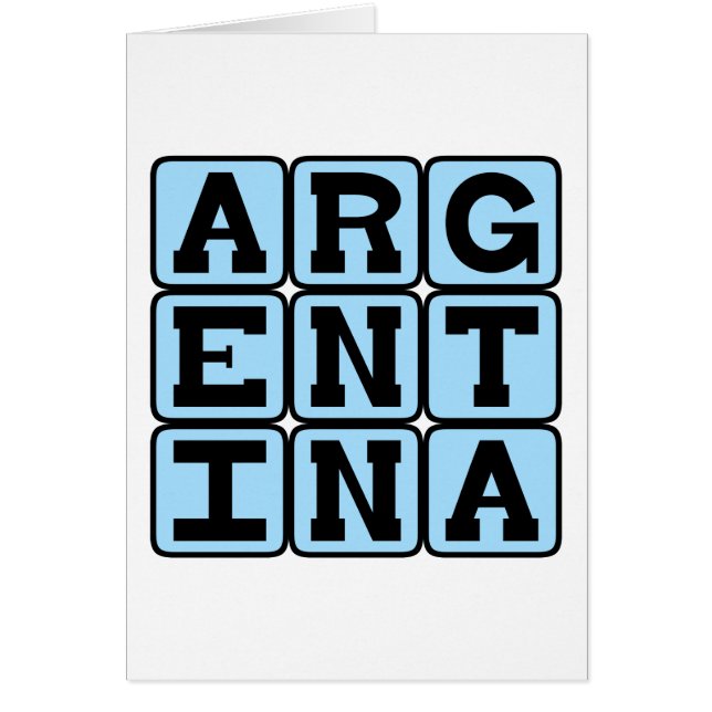 Argentina, Land i Sydamerika Hälsningskort (Framsidan)