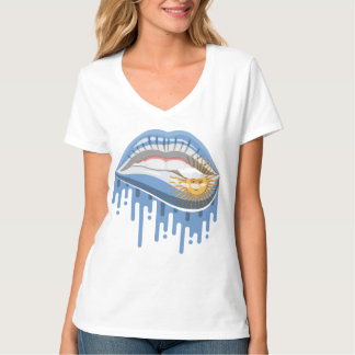 Argentina läppar stolthet rot flagga t shirt