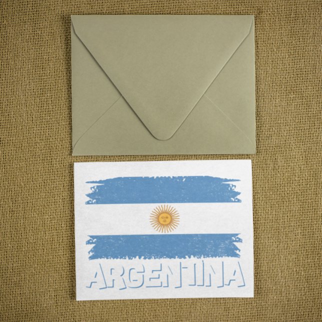 Argentina Lettering Inbjudan Vykort (argentina flag postcard)