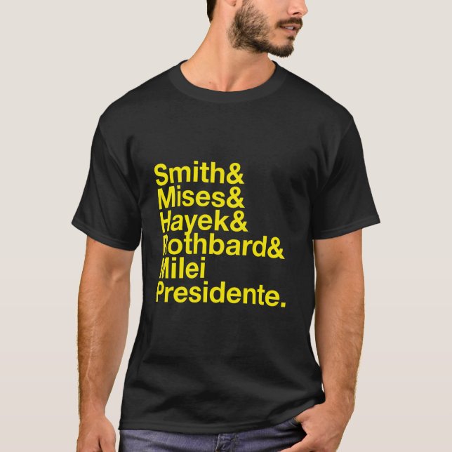 Argentina Libertaria Javier Milei Presidente 2023 T Shirt (Framsida)