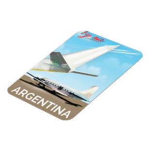 Argentina "Med flyg" vintage flygplansaffisch Magnet
