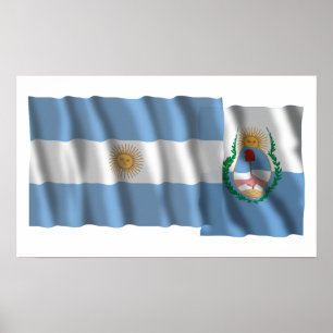 Argentina & Mendoza som viftar flaggor Poster