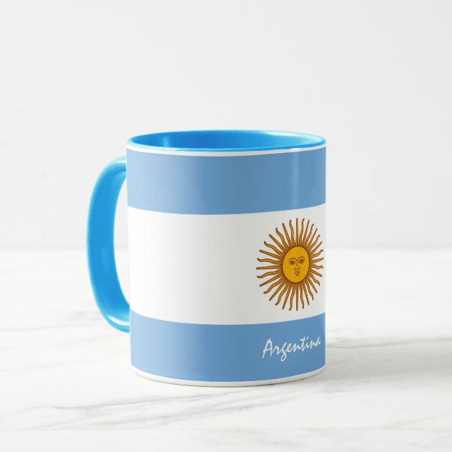 Argentina mugg, Argentina flagga patriotic/sport Mugg (Framsida vänster)