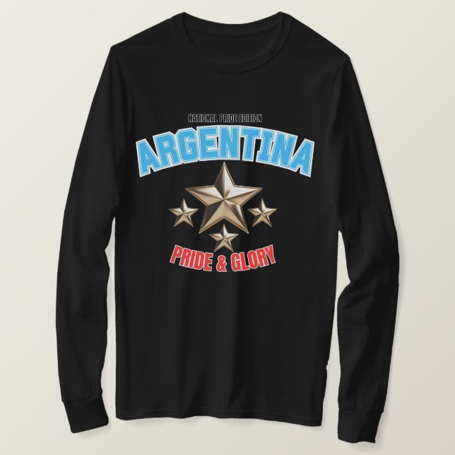 Argentina National Stolthet Edition Långärmad Tröj T Shirt (Design framsida)