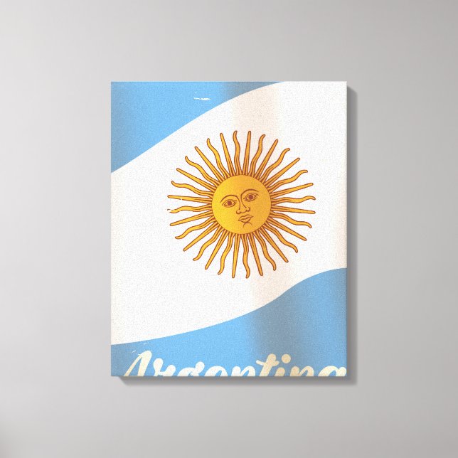 Argentina Nationell flagga semesteraffisch Canvastryck (Framsida)