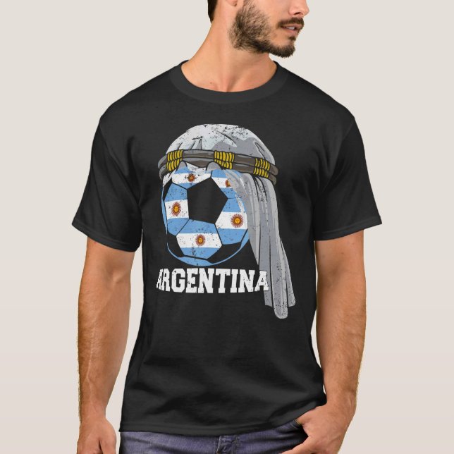 ARGENTINA Ocer 2022 Boll arabiska Keffiyeh Foot T Shirt (Framsida)