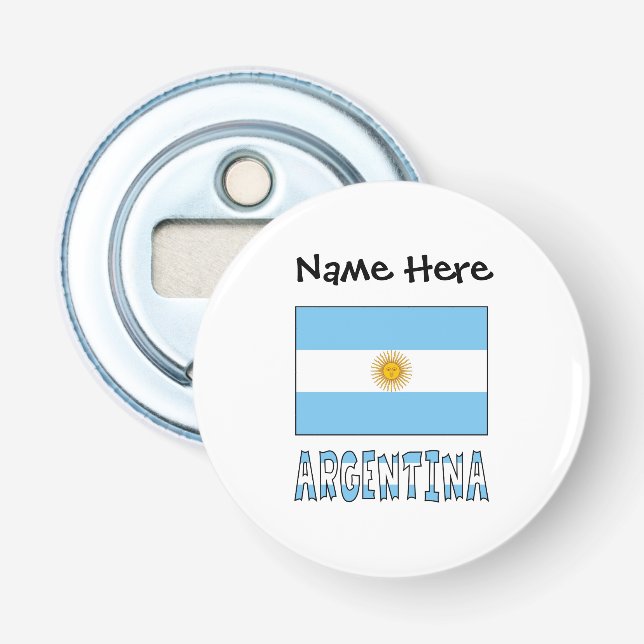 Argentina och Argentinas Flagga med ditt namn Flasköppnare (Framsidan)
