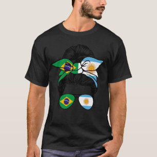 Argentina och Brasilien: Blanda hälften argentinsk T Shirt