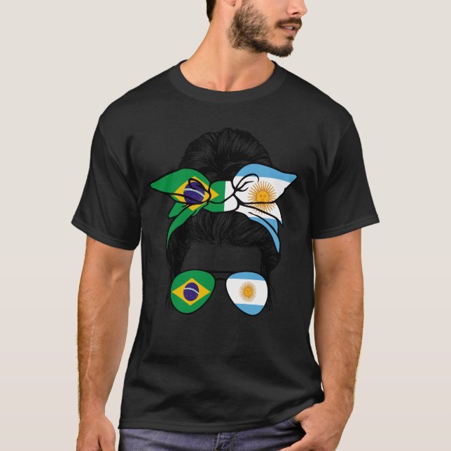 Argentina och Brasilien: Blanda hälften argentinsk T Shirt (Framsida)