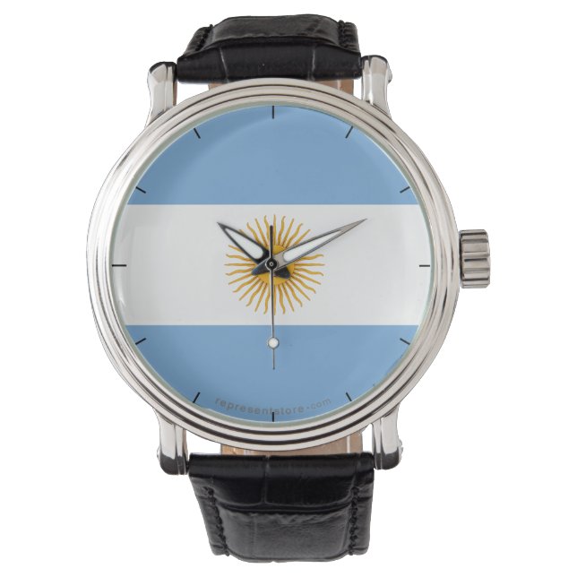 Argentina Plain Flagga Armbandsur (Framsida)
