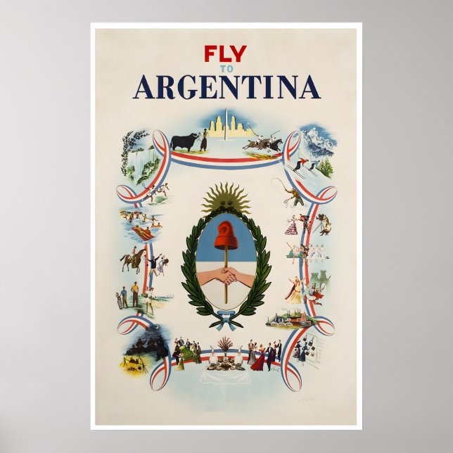 Argentina Poster Resa Konst Argentinsk Tryck (Framsidan)
