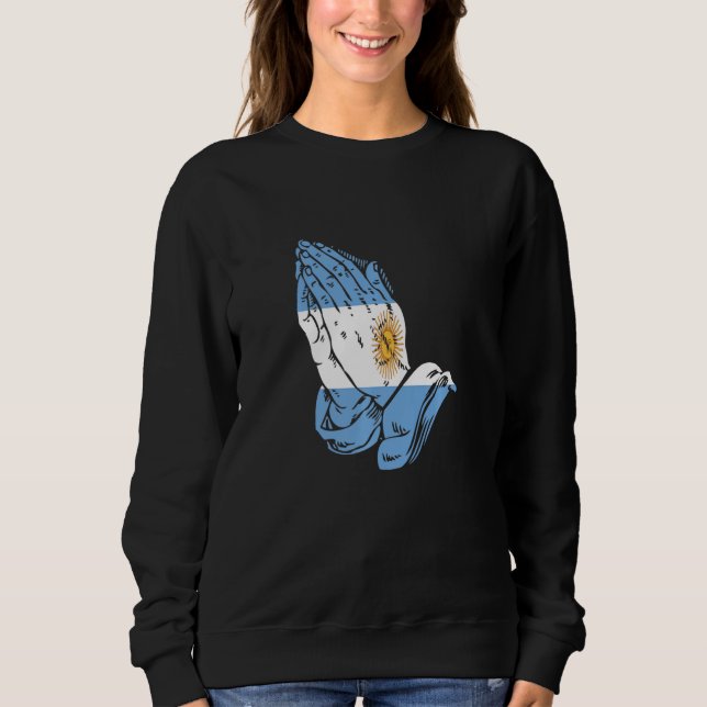 Argentina Praying Händer Flagga Camisa De Argentin T Shirt (Framsida)