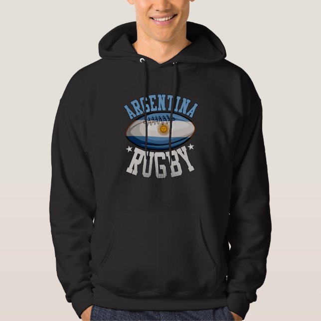 Argentina Rugby Sports Player  Argentine Fan Hoodie (Framsida)