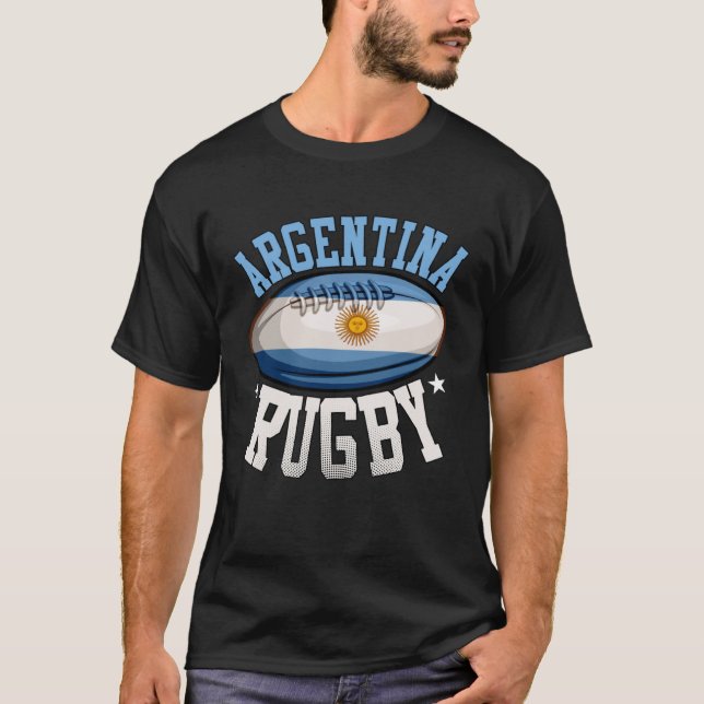 Argentina Rugby Sports Player  Argentine Fan T Shirt (Framsida)