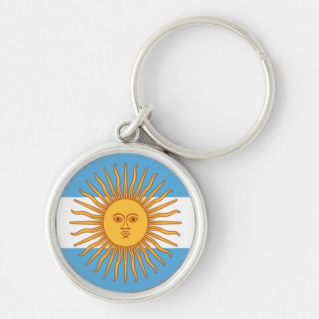 Argentina Rund Silverfärgad Nyckelring (Framsidan)