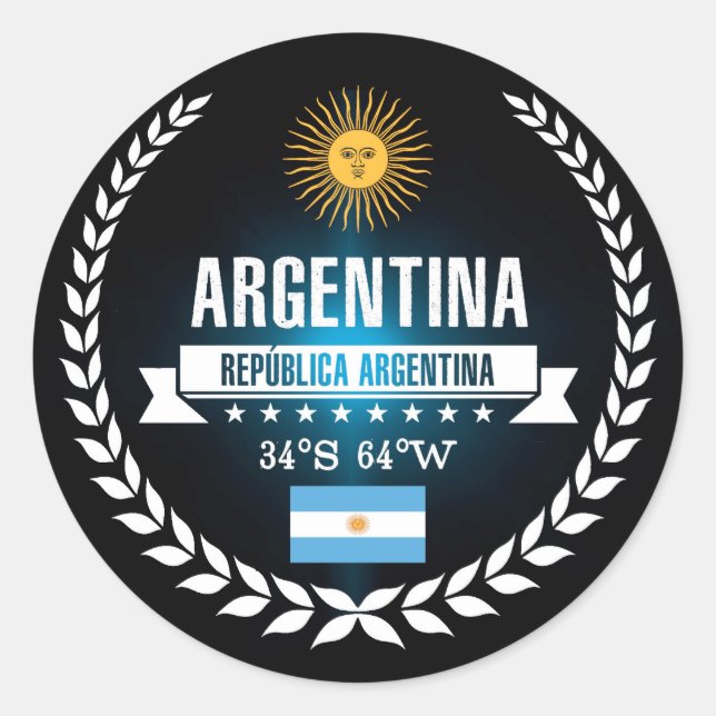 Argentina Runt Klistermärke (Framsida)