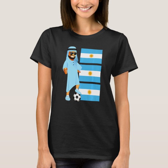 Argentina Sheik Argentina Flag Soccer T Shirt (Framsida)