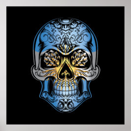 Argentina Skull och Ro Flagga Poster