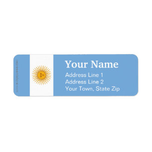 Argentina slättflagga returadress etikett