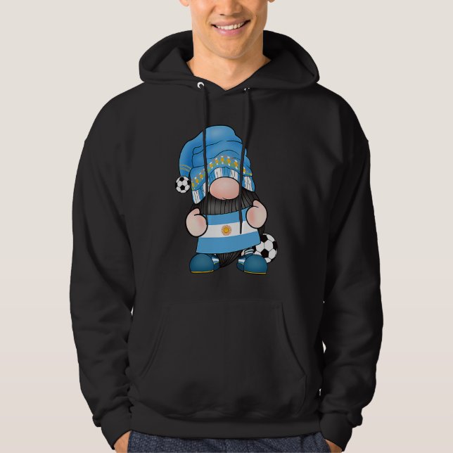 Argentina Soccer Gnome Argentinian Football Roots  Hoodie (Framsida)