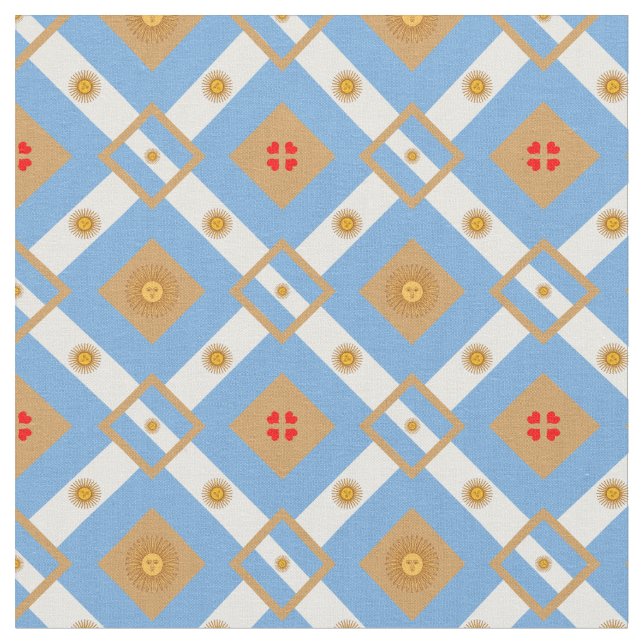 Argentina, Sol de Mayo och Argentina Flagga mode Tyg (Närbild)