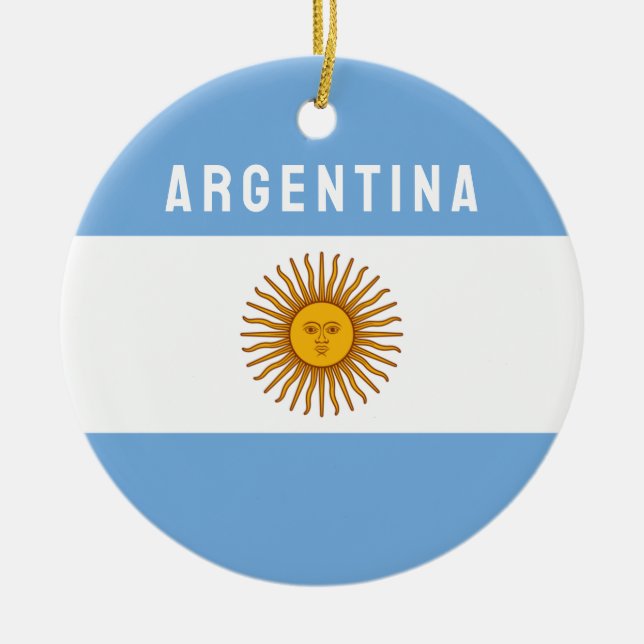 Argentina Sydamerika Flagga Buenos Aires Julgransprydnad Keramik (Framsidan)