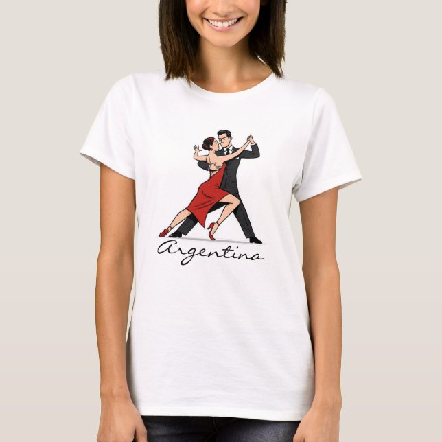 Argentina Tango Dancing Couple T Shirt (Framsida)