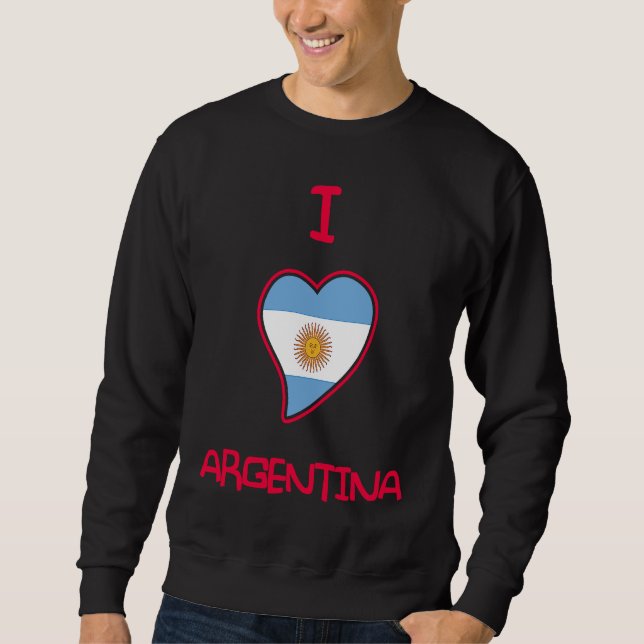 ARGENTINA TOP I LOVE ARGENTINIAN ARGENTINES LÅNG ÄRMAD TRÖJA (Framsida)