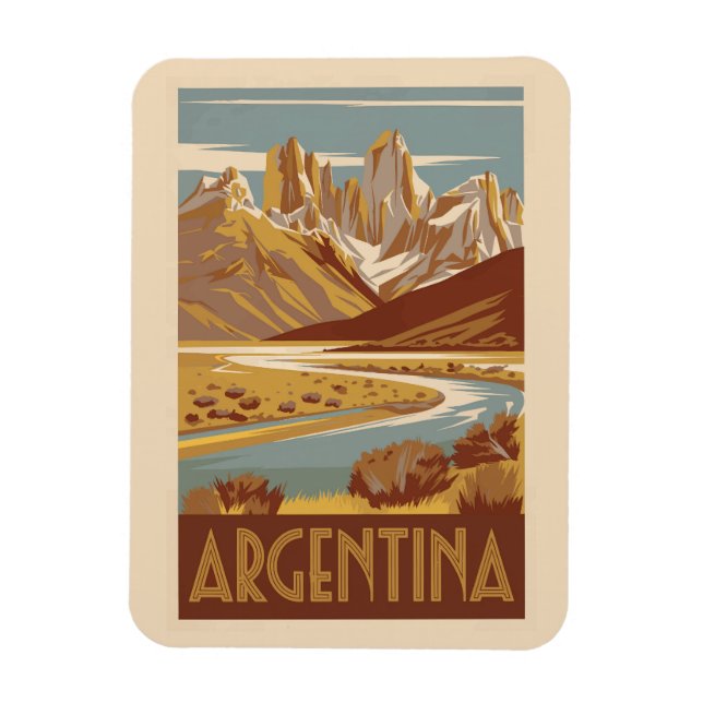 Argentina Travel Art Vintage Magnet (Vertikal)