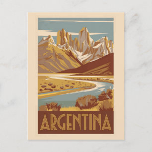 Argentina Travel Art Vintage Vykort