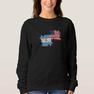 Argentina USA Hemland Argentinsk Amerikansk Flagga T Shirt