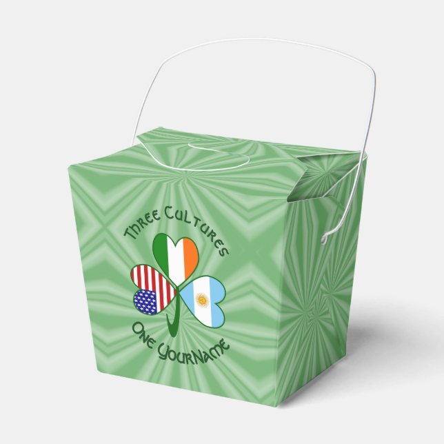 Argentina, USA, Shamrock Flagga Presentaskar (Framsidan Sidan)