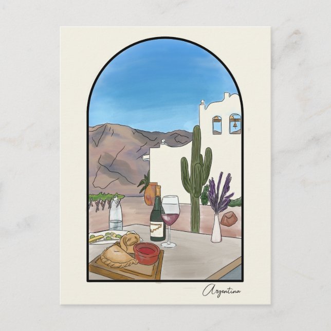 Argentina Vattenfärg Postkort Vykort (Framsida)