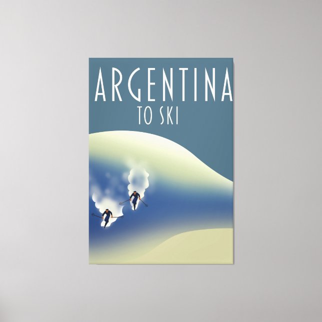 Argentina Vintage skidisplayaffisch Canvastryck (Framsida)