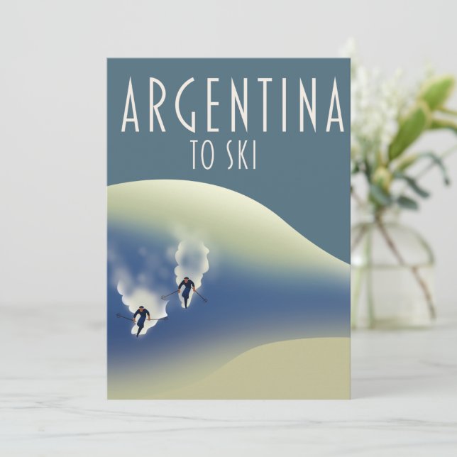 Argentina Vintage skidisplayaffisch Julkort (Stående Fram)