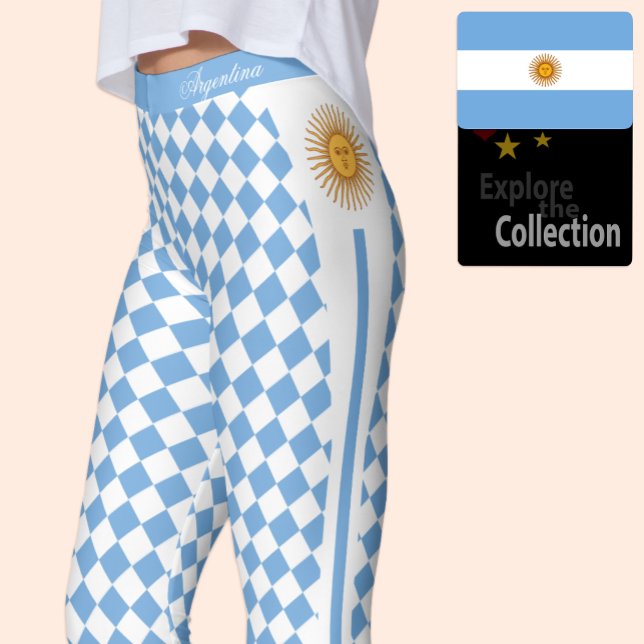Argentinarlegeringar, sol, mode, Argentin Flagga Leggings (Skapare uppladdad)